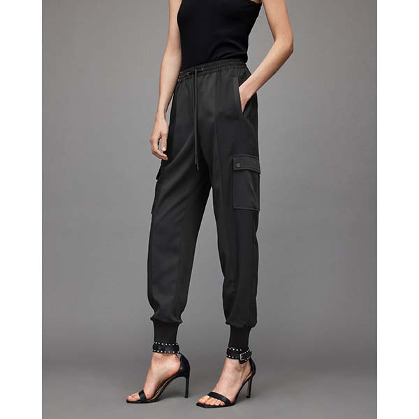 Allsaints Australia Womens Maddie High-Rise Cargo Pants Black AU68-459